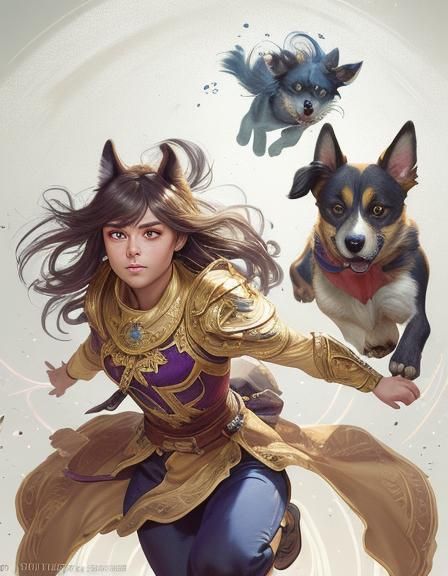 Cute Dog Portrait in Hyperdetailed Digital Art