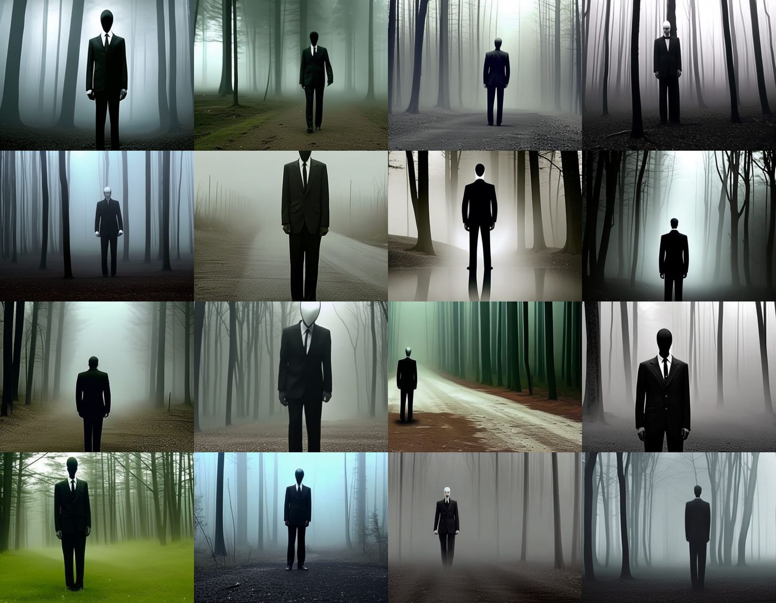 The Elusive Slenderman: A Dark Encounter in a Foggy Forest