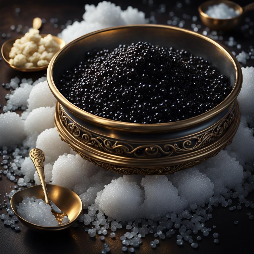 Exquisite Caviar Display: Detailed Matte Painting