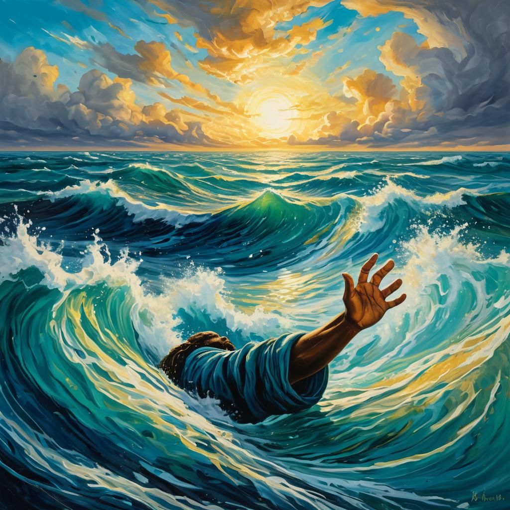 Moses Parts the Sea: Neo-Impressionist Painting