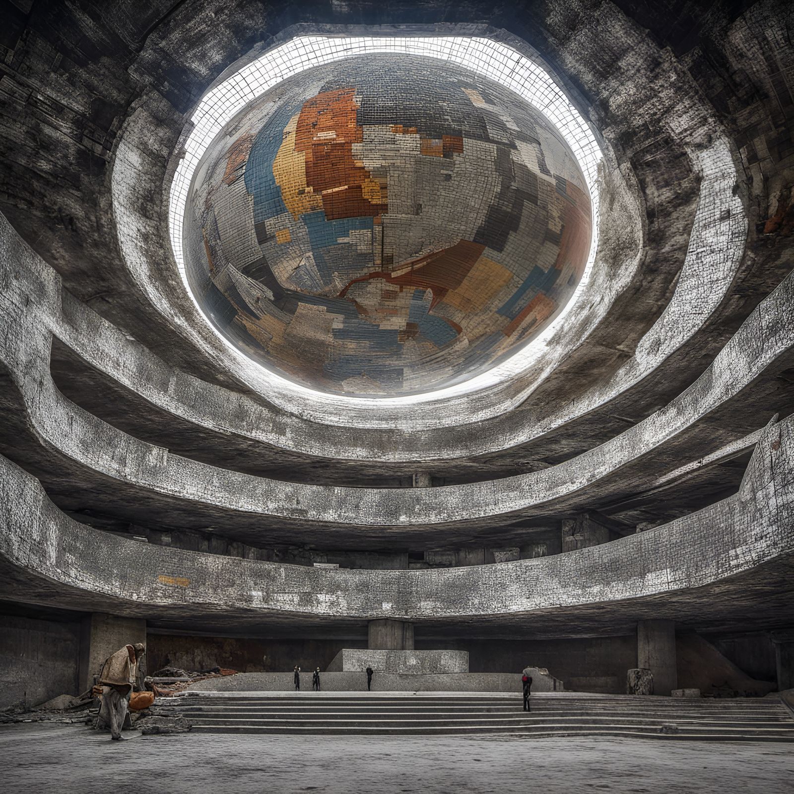 Buzludzha Monument Interior: Photorealistic Mosaic Dome