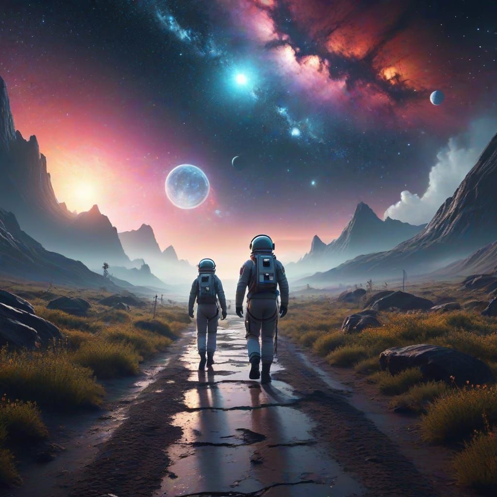 Science Fiction Pathway in Space Digital Art