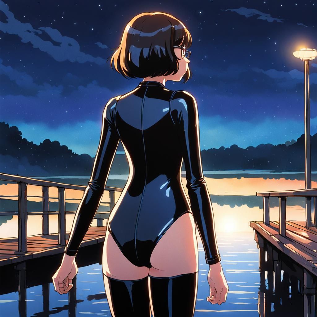 Velma Dinkley in Anime Style Overlooking Lake