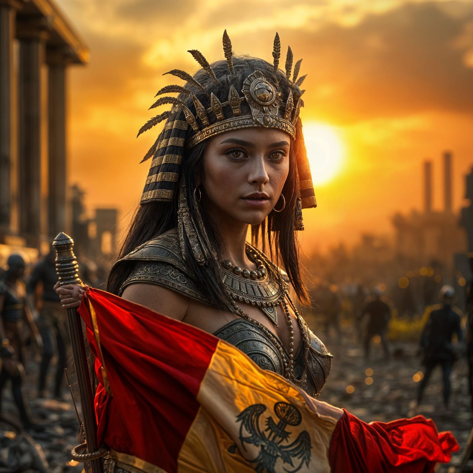 Cleopatra in Zombie Apocalypse: A Cinematic Portrait