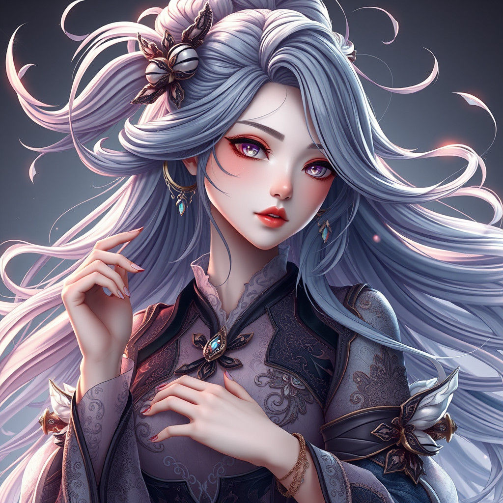 Anime Woman in Ornate Outfit, 8k Resolution