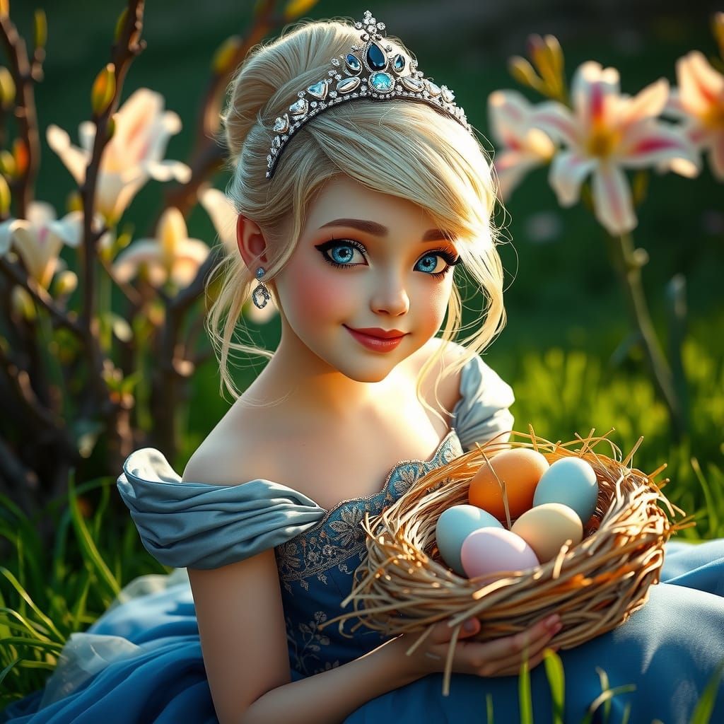 Elegant Cinderella in Springtime Elegance