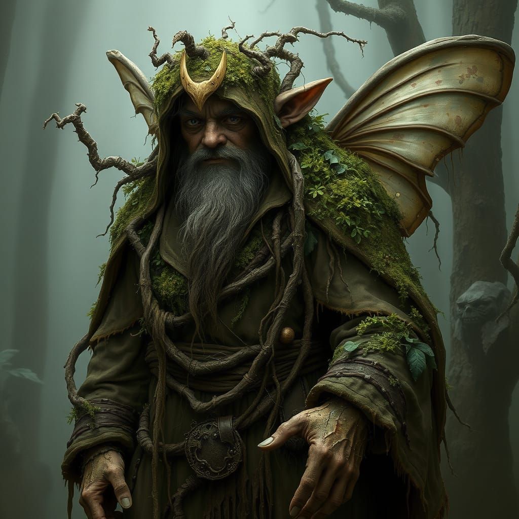 Stout Swamp Fairy Covered in Moss and Mud