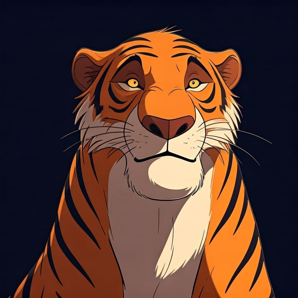 Shere Khan: Cel-Shaded Anime Style Portrait