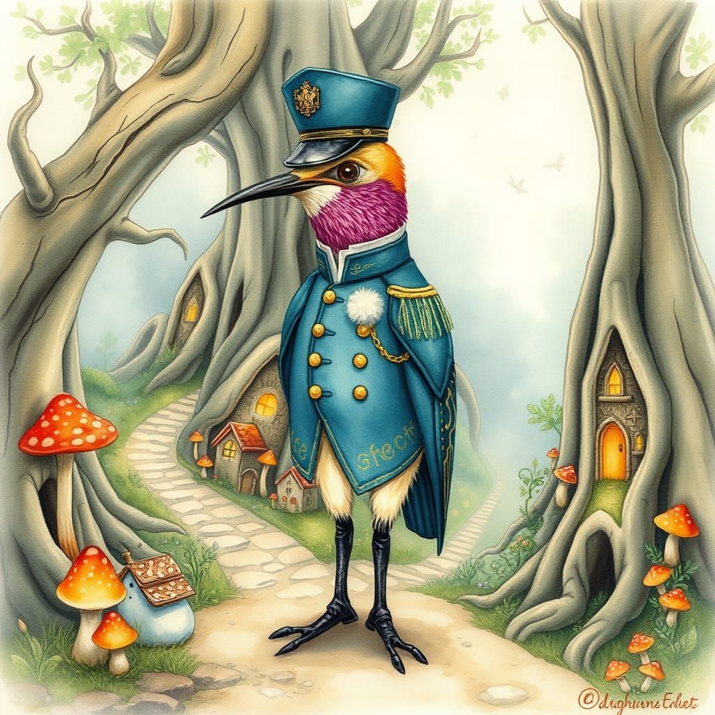 Hummingbird Officer at Fairy Village Entrance