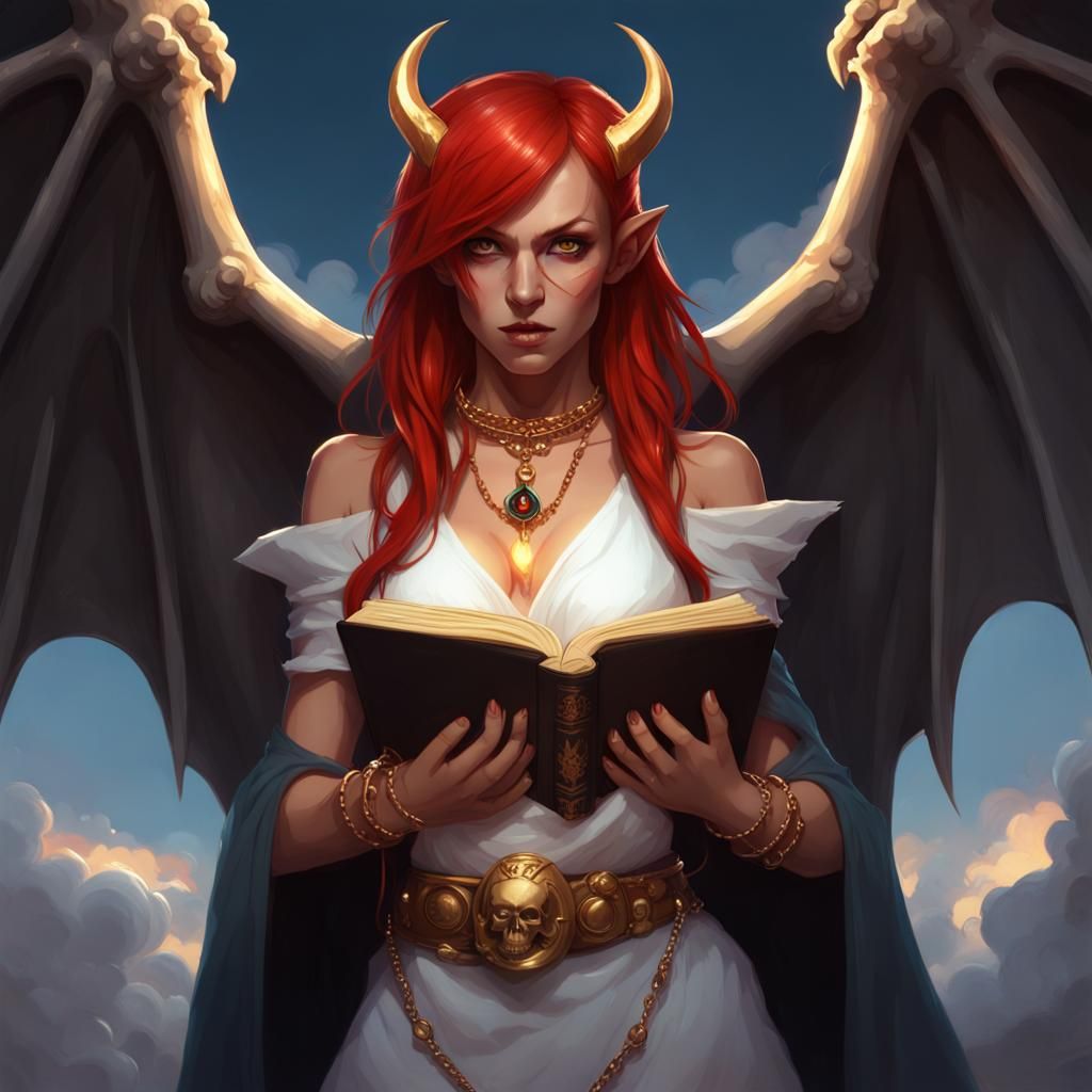 Demona from Gargoyles in a half-gagoyle/half-human form