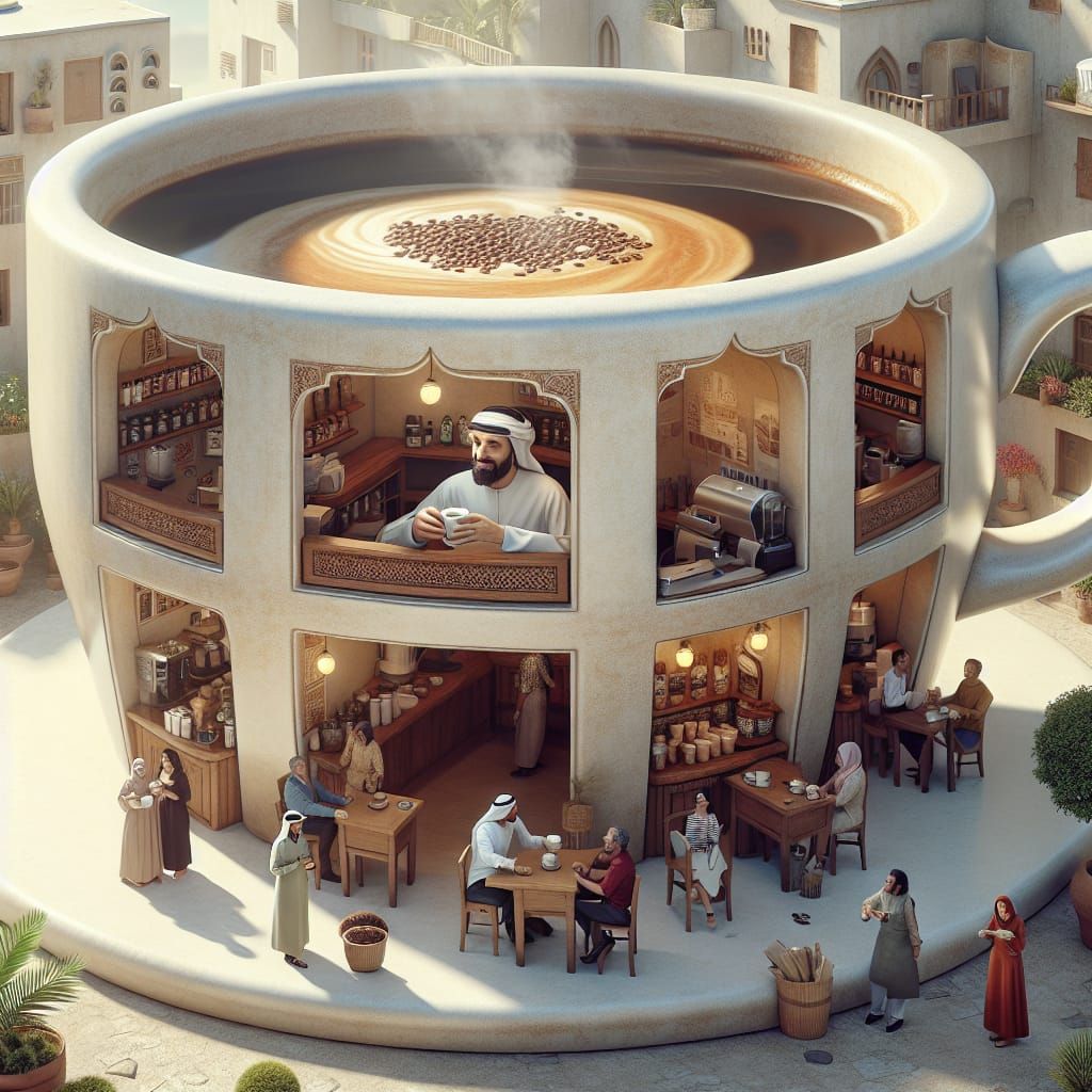 Colossal Coffee Mug Restaurant: An 8k HD Image