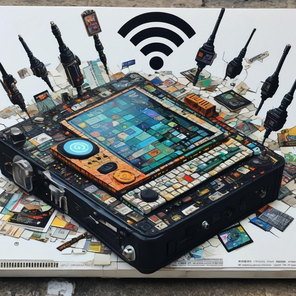 Futuristic Hacking Gadget in Underground Comix Style