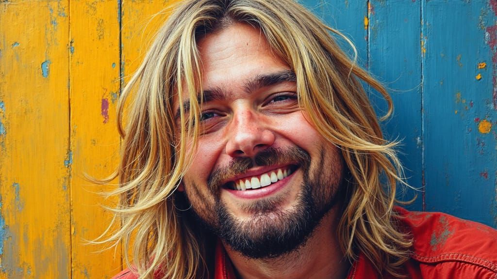 Cubist Portrait of a Joyful Music Icon