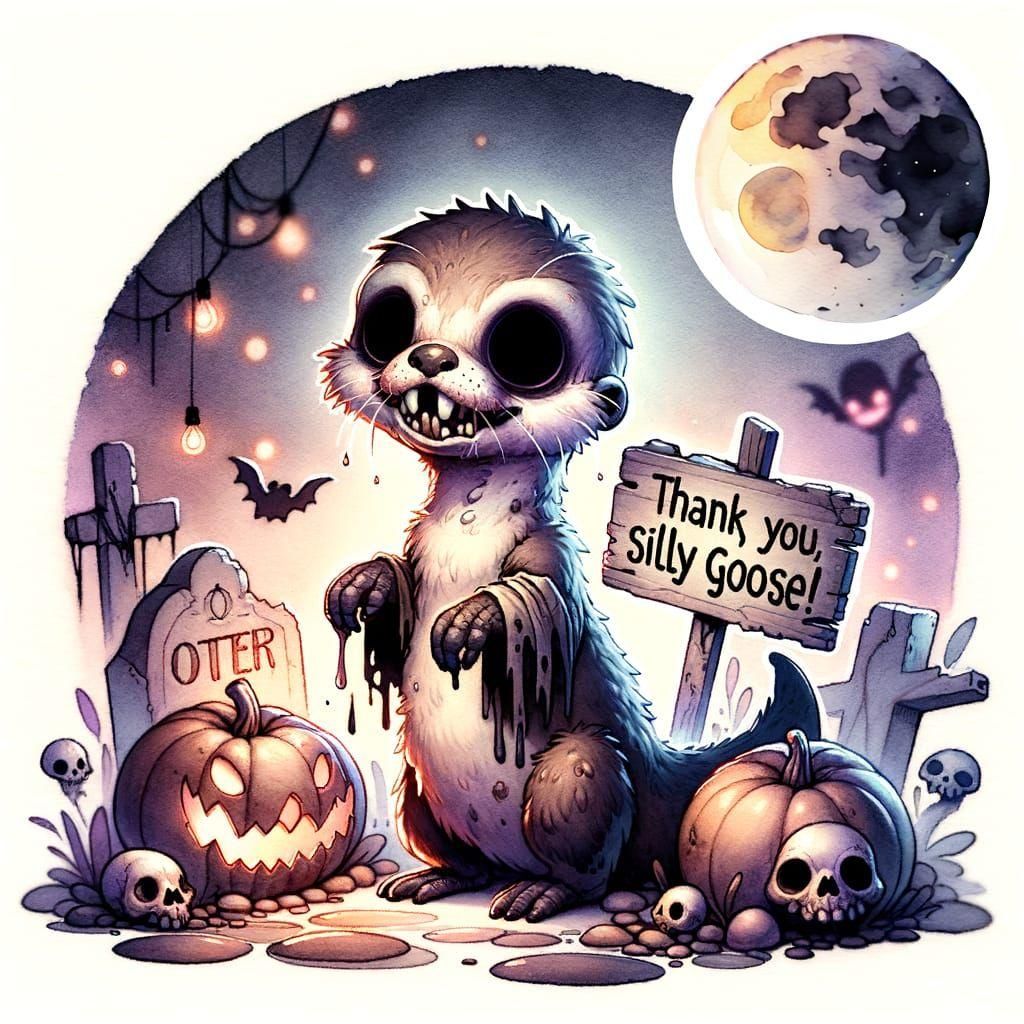 Eerie Full Moon in Watercolor Style