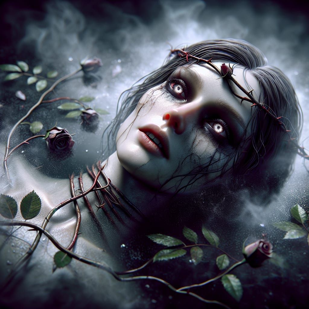 Ghostly Woman Emerges from Murky Water