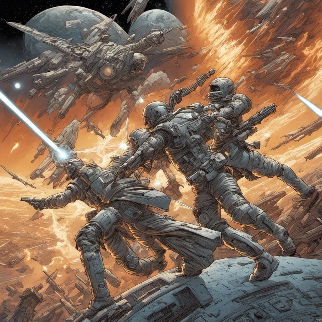 Angels Wage War in Space: Comic Book Art