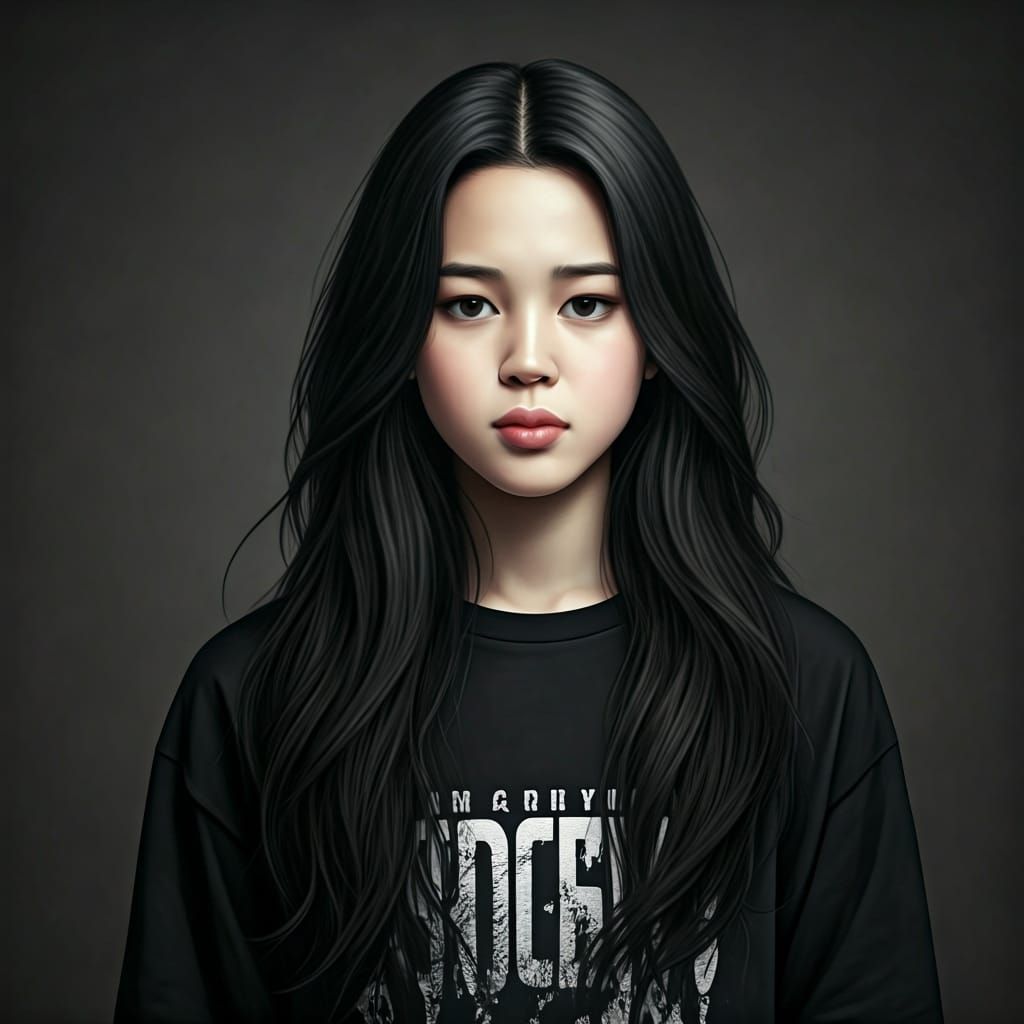 Girl with Black Hair Near K-Pop Idol Jimin