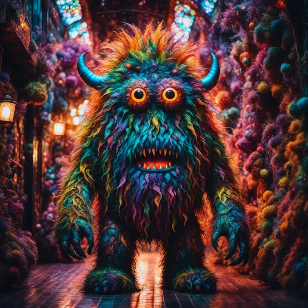 Terrifying Cuddly Duct Tape Monster in Theatrical Lighting