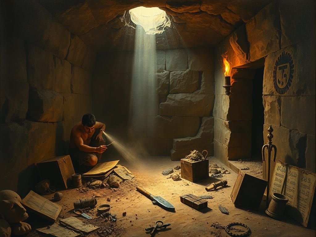 Archeologist Uncovers Ancient Chamber with Artifacts