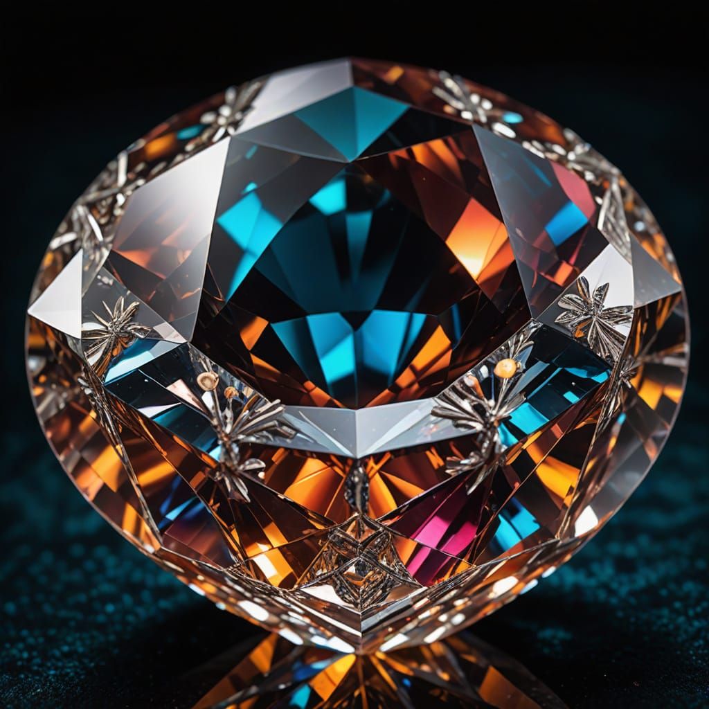 Extreme Close-Up of a Crystal Gemstone in Hyperrealism