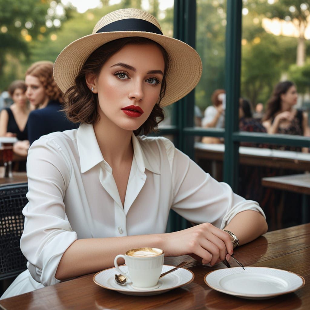 Chic Asymmetrical Haircut Woman in Leopard Print Sundress