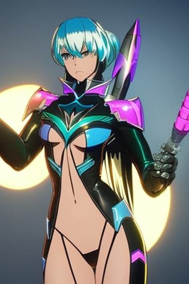 Ice Queen Muscle Goddess in Anime Style