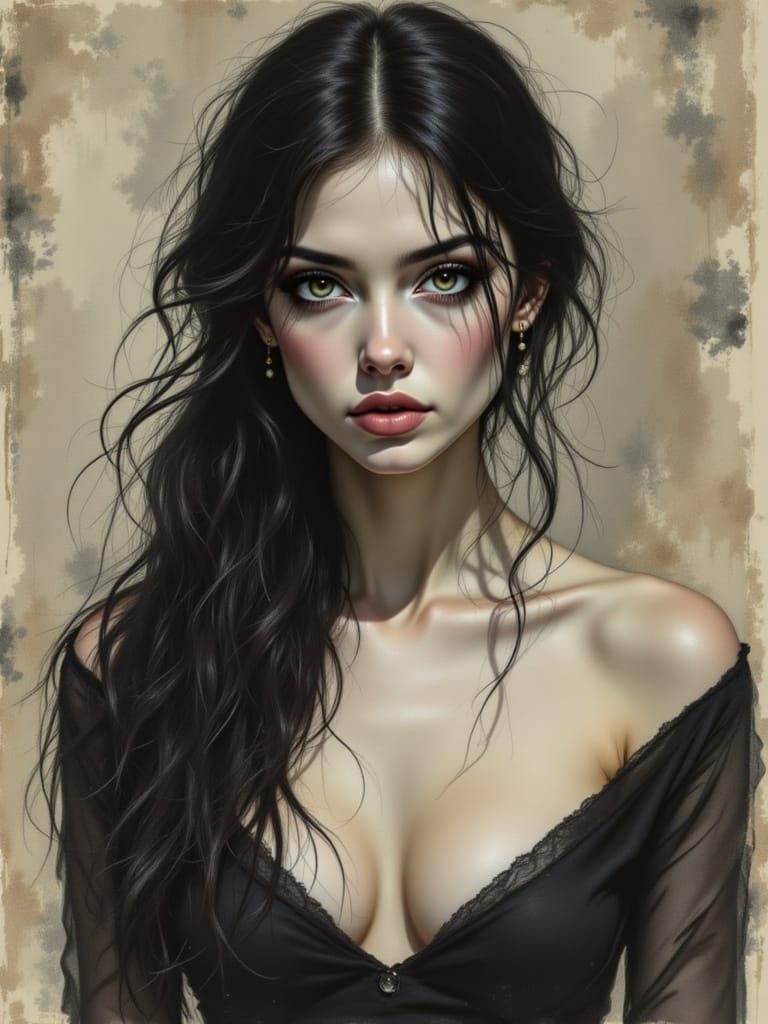 Ethereal Figure in Charcoal Style