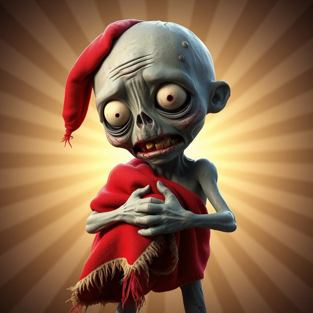 Zombie Iggle Piggle with Blanket: 3D Digital Art