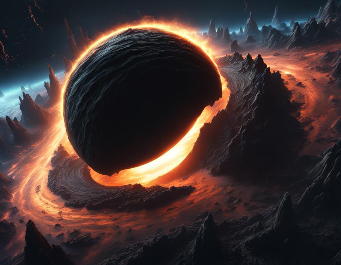 Cosmic Black Hole: Detailed Matte Painting