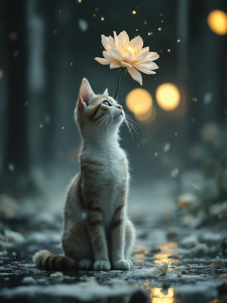 Cat in Surreal Urban Portrait