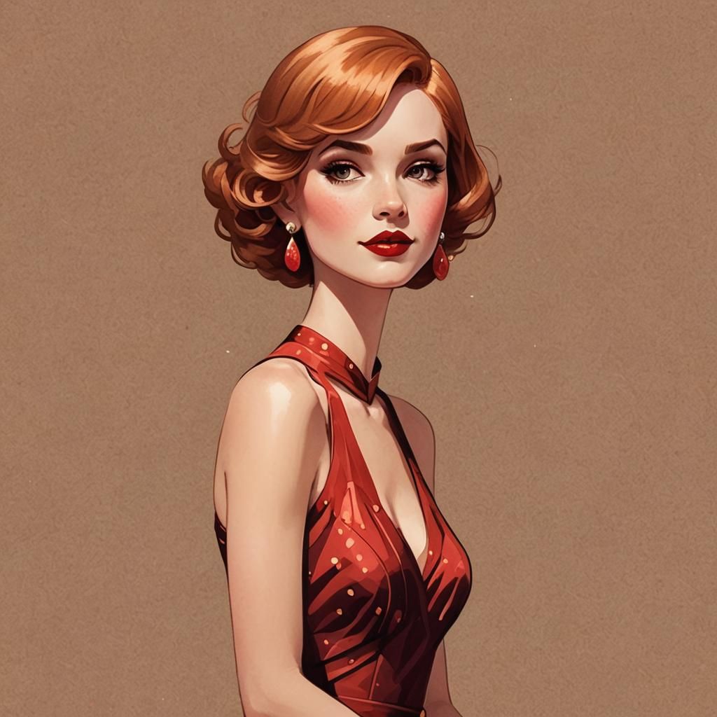 Pixar Style Cabaret Lady in ARTDECO