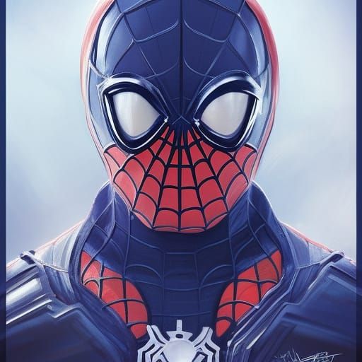 Armored Astronaut Spider-Man Portrait in Space