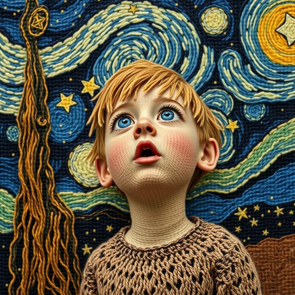 a painted old-school style surreal Picasso, Rembrandt, Van G...