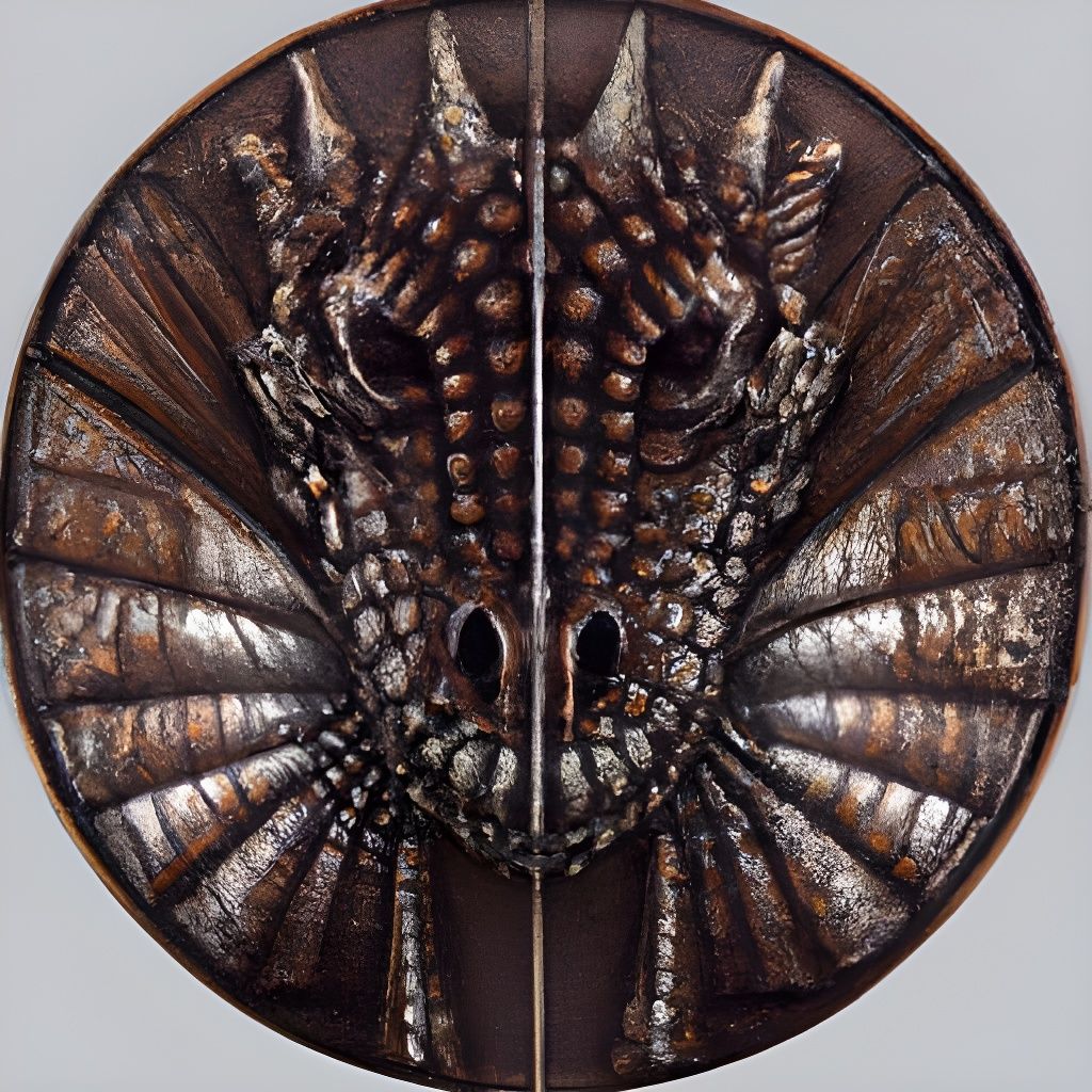 Symmetrical Dragon Portrait in Pressed Penny Art