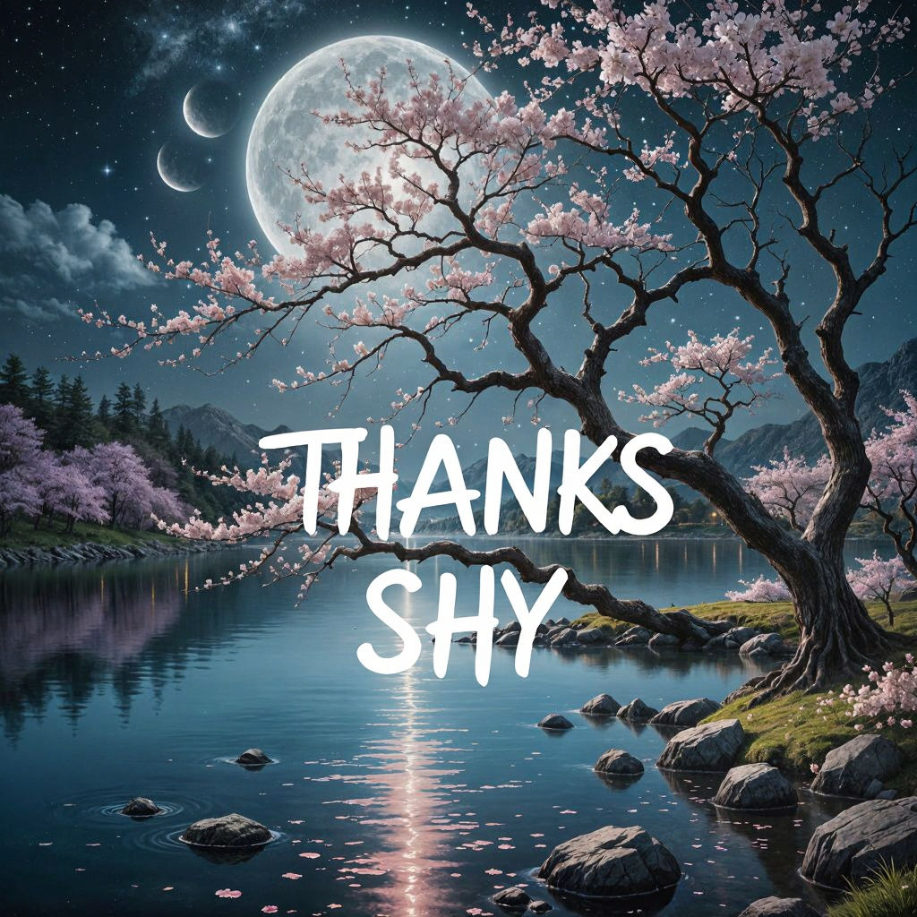 Mystical Cherry Blossom Tree with Cascading Starlight