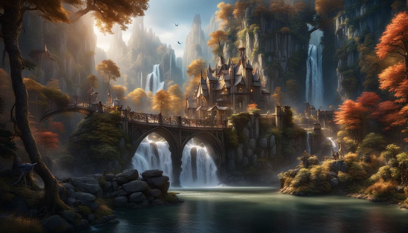 Rivendell Balcony: Elven Architecture in Matte Painting