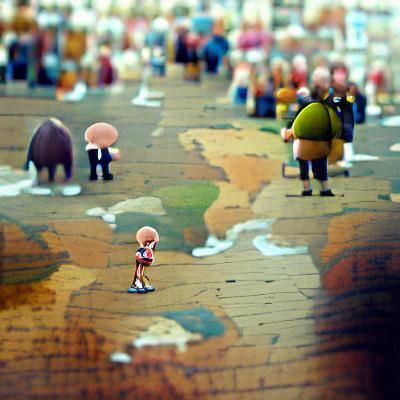 Vast Alien Landscape with Tiny Figures