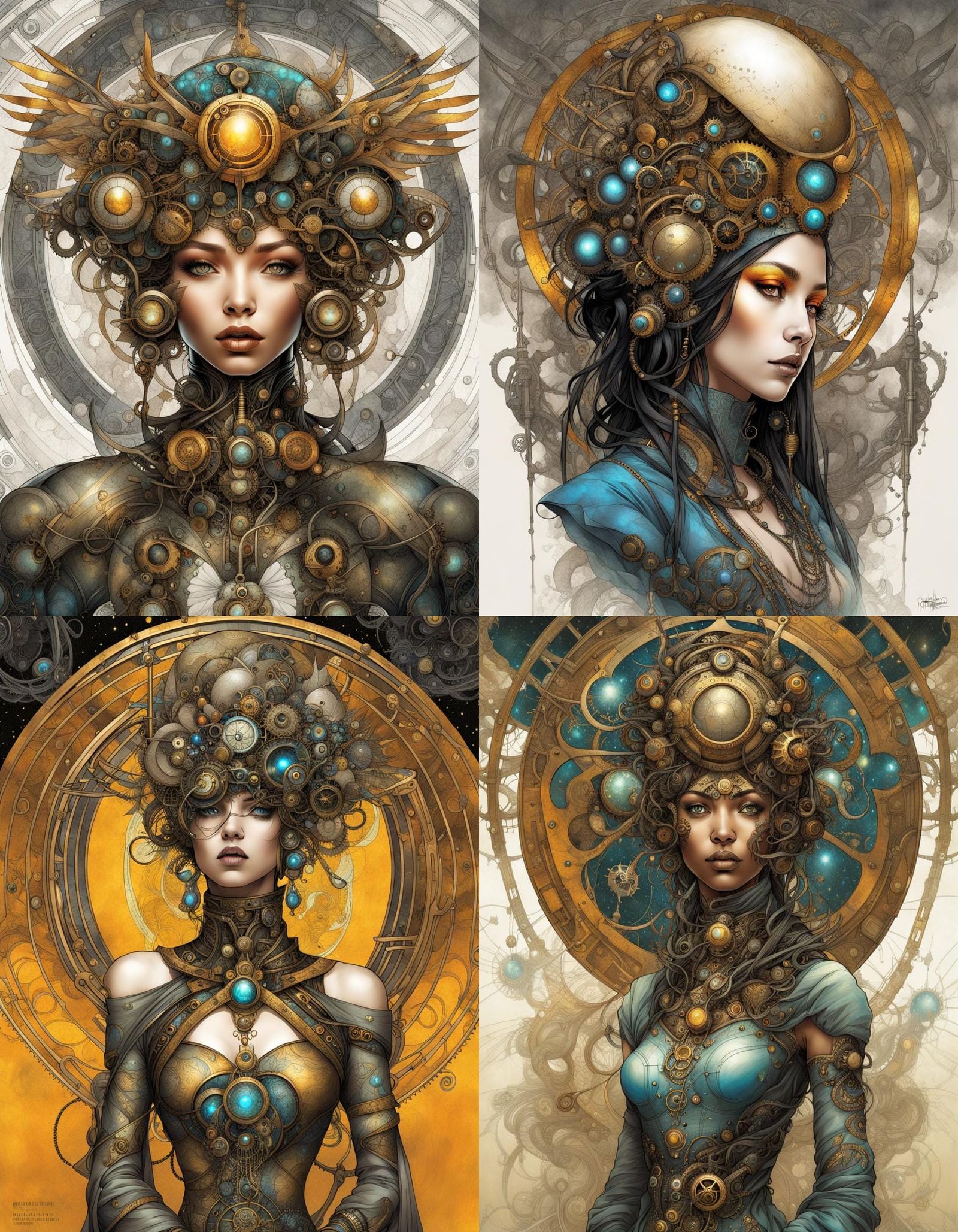 Steampunk Android Goddess of Dreams Before Stargate