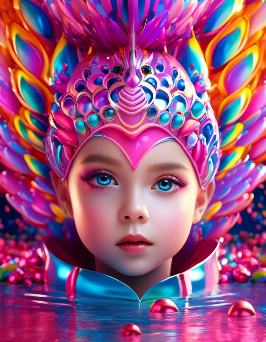 Candy Art Portrait of a Girl by Chocolate River