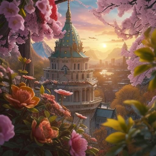 Cinematic Fantasy Landscape with Ornate Details