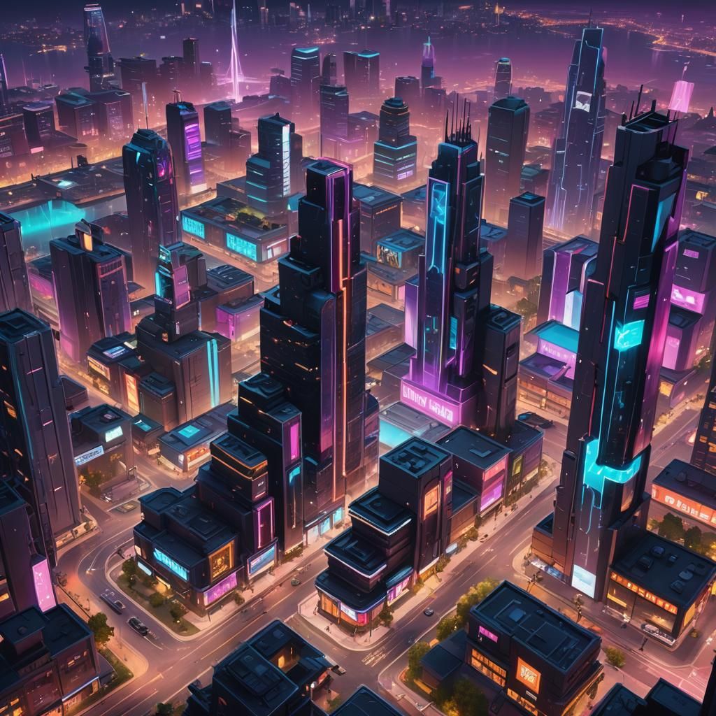 Futuristic Fortnite City in Comic Book Style