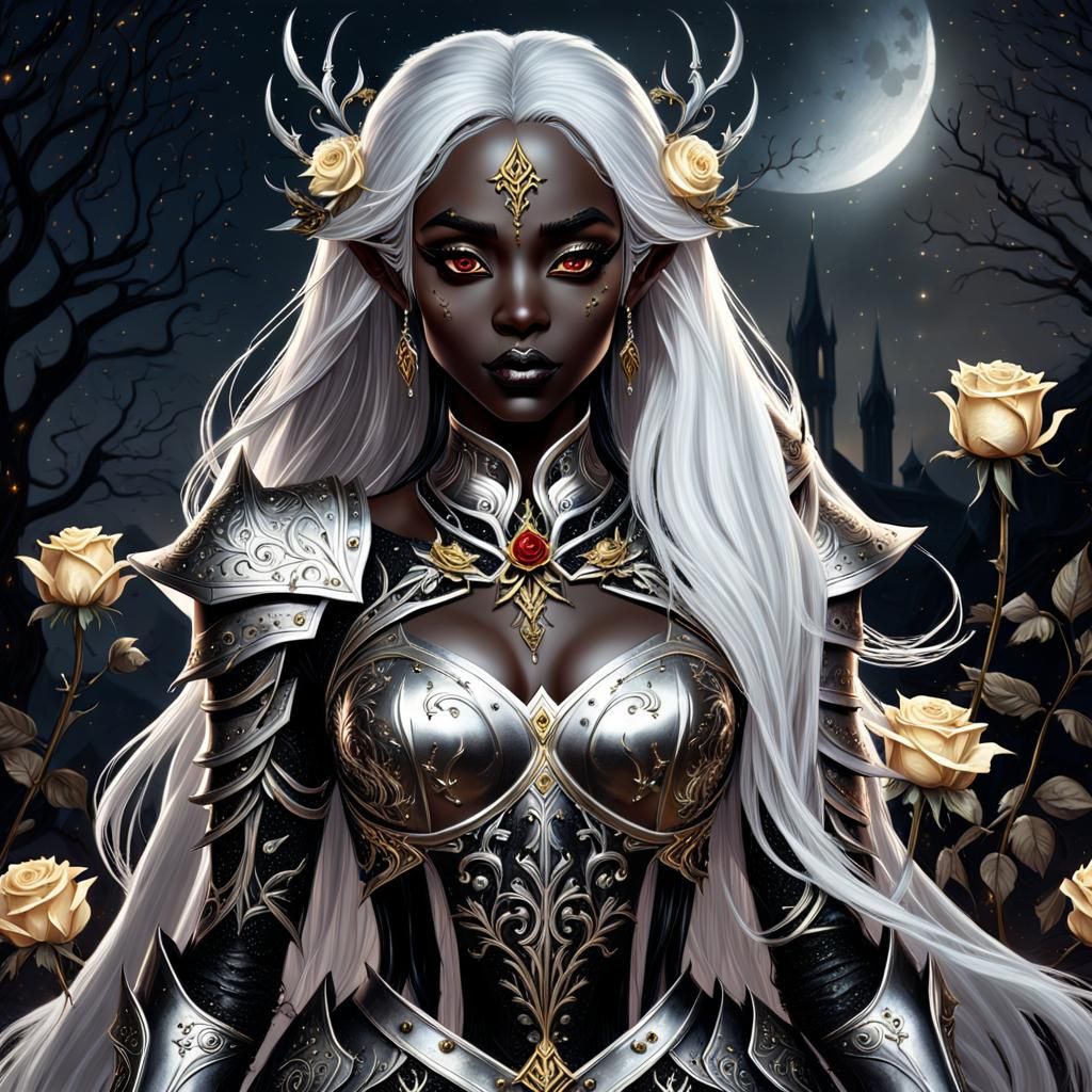 Drow Princess with Sword in Fairycore Gothic Style
