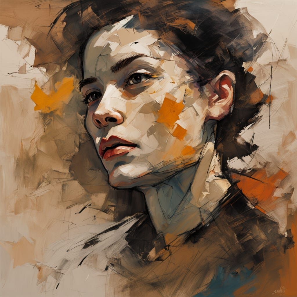 Dynamic Woman in Motion: Egon Schiele Inspired