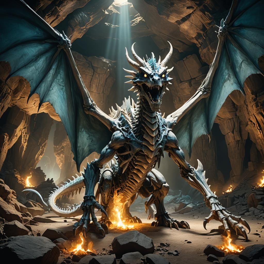 Skeletal Bone Dragon in Colossal Cave