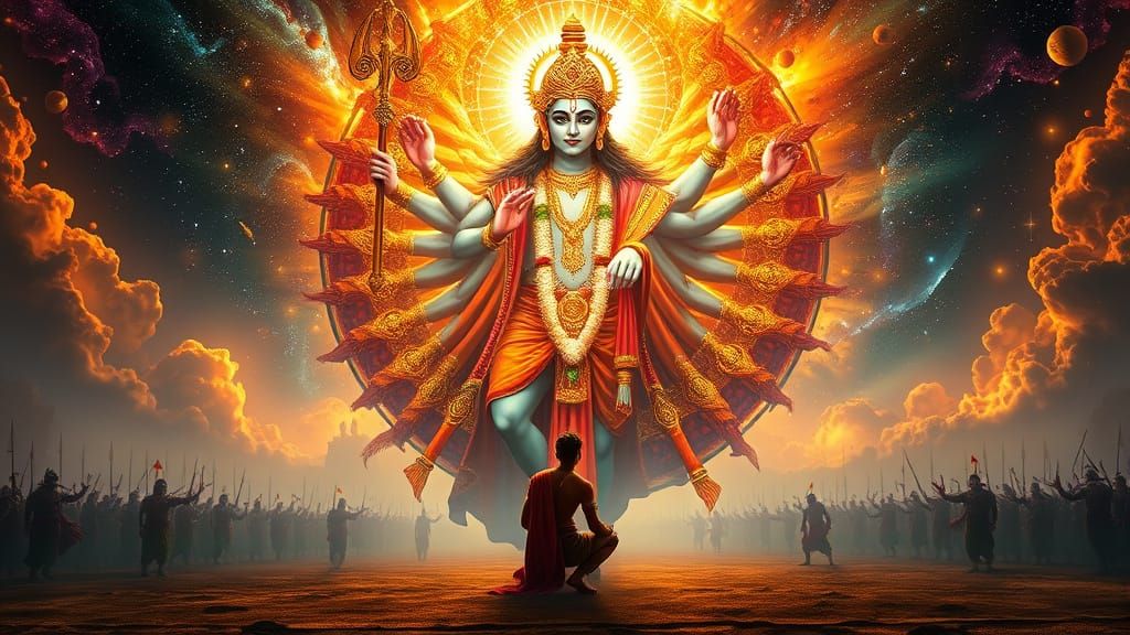Cosmic Vishwaroopa Krishna Radiates Divine Power