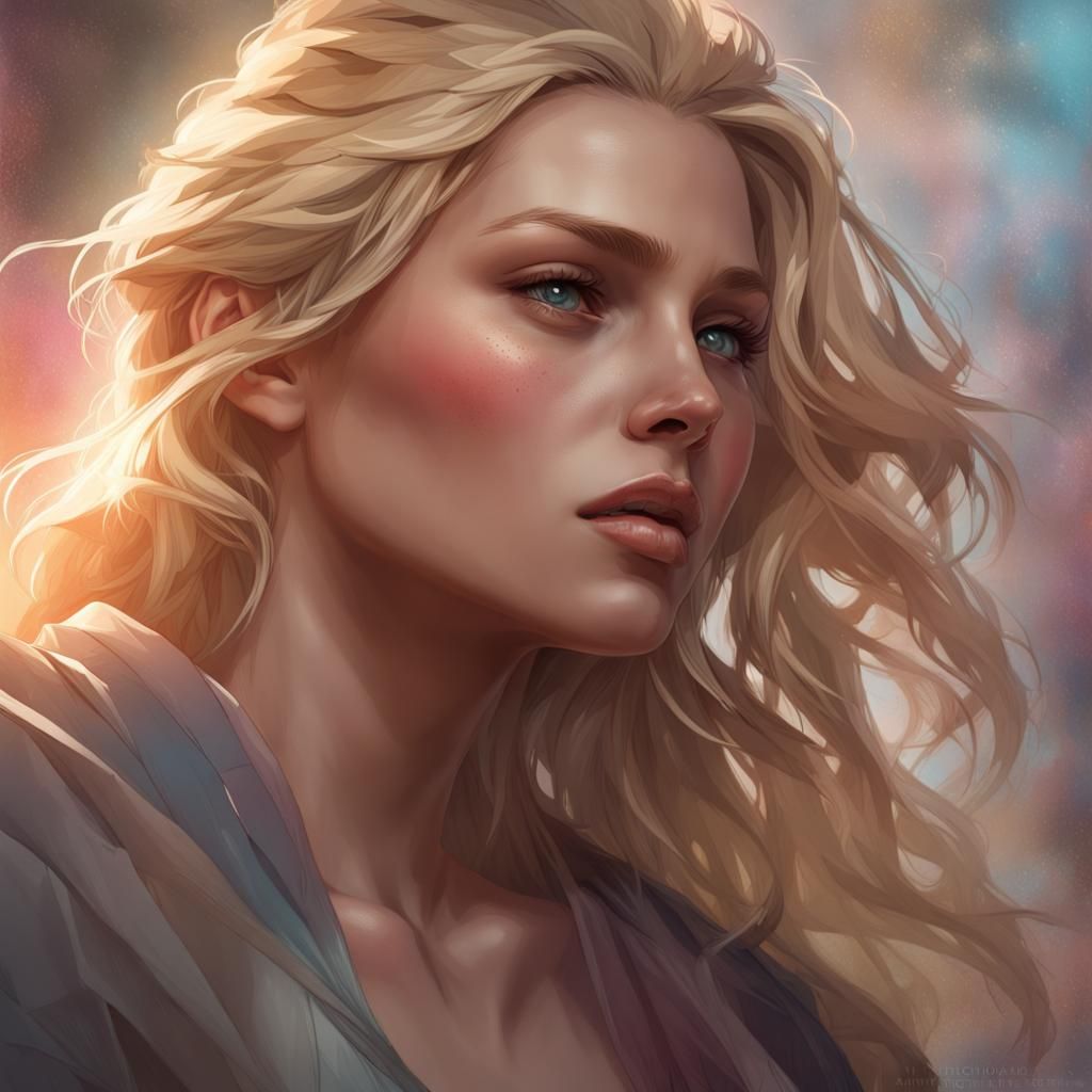 Yearning Portrait in Art Nouveau Style