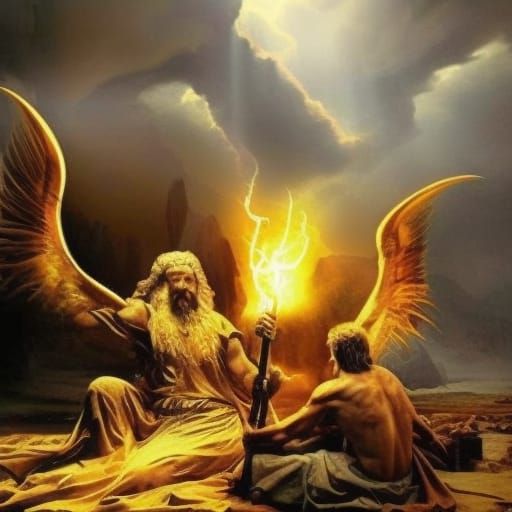 Epic Divine Gathering: A Dramatic Digital Painting