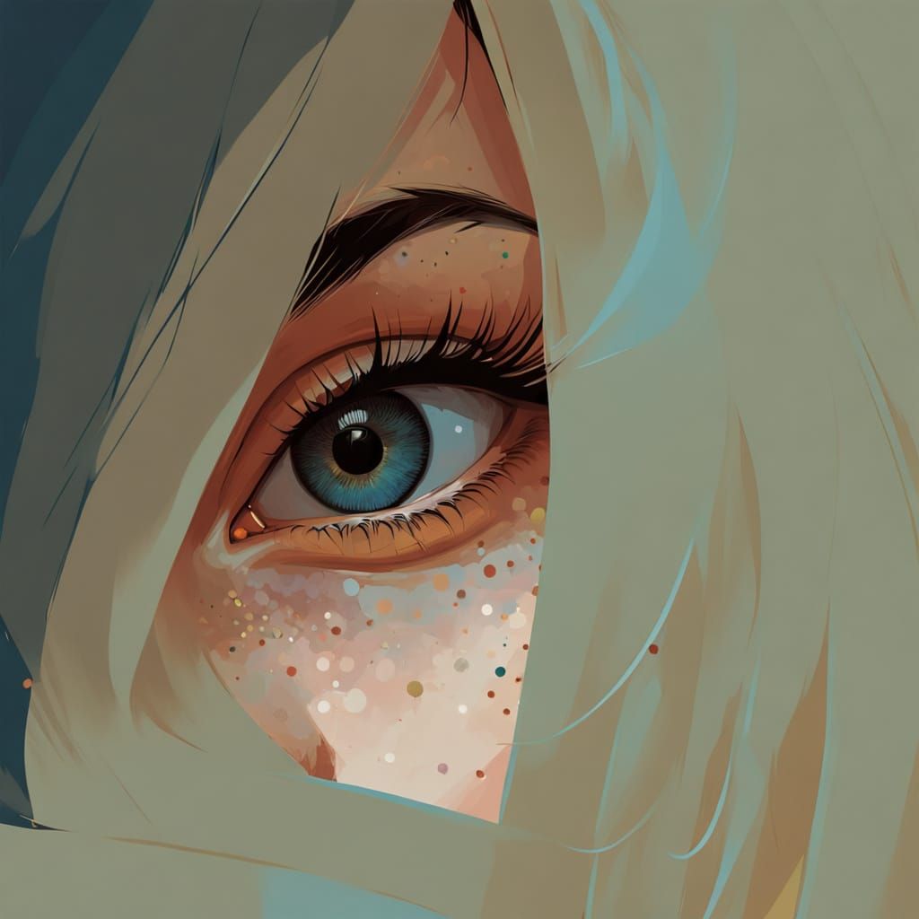 Futuristic Cityscape Illustration in Pointillism Style