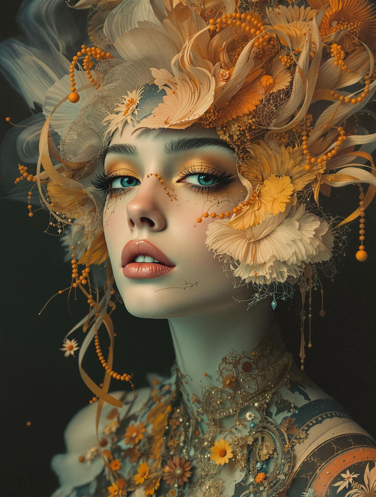 Surreal Portrait in the Style of Old Flemish Masters