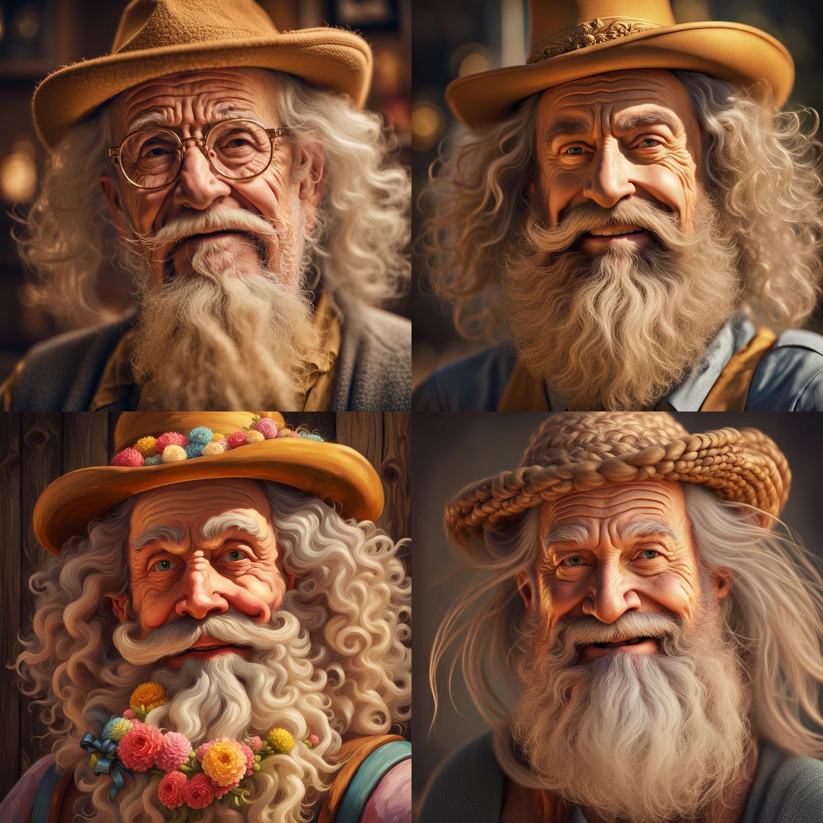 Mr Wumblebun and his very whimsical beard. Hyperrealistic, h...